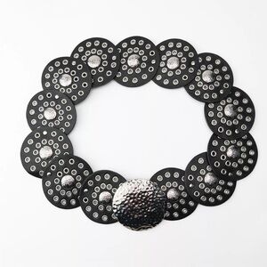 NWOT Zara Circular Studded Black and Silver Statement Belt